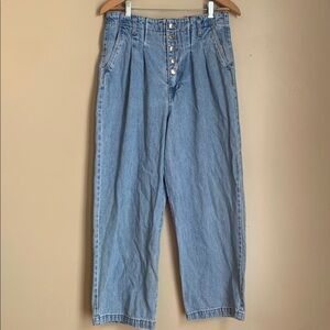 Forever 21 Button front trashbag Waist Wide Leg Women's Denim Jeans